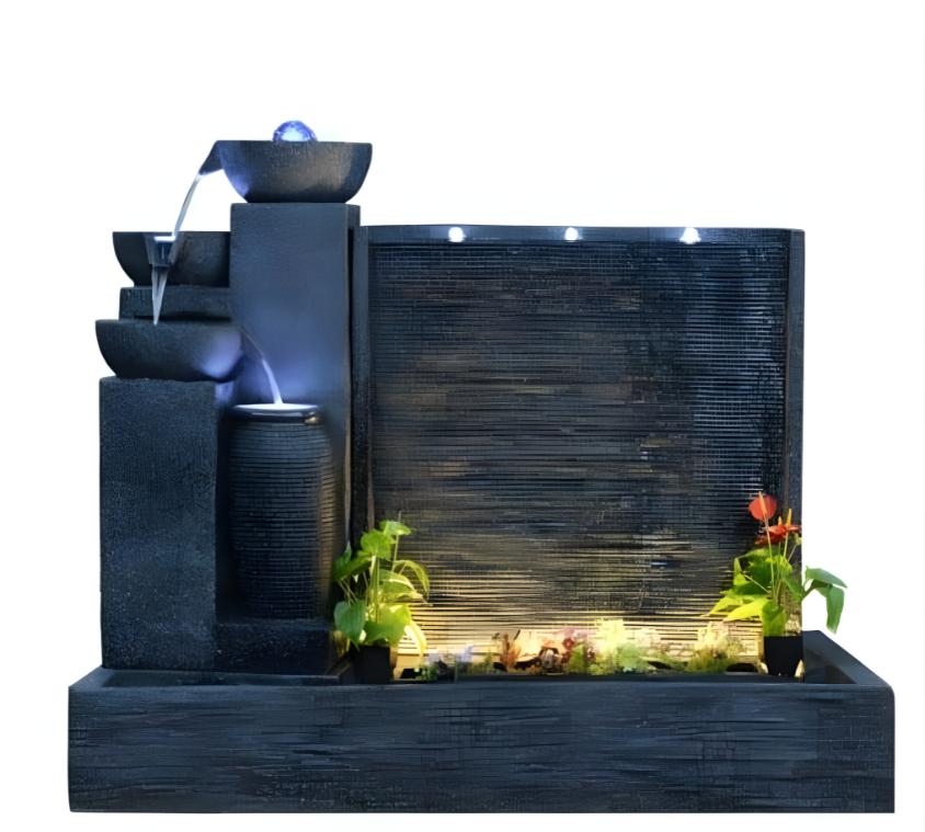 Modern Black Slate Indoor Water Fountain