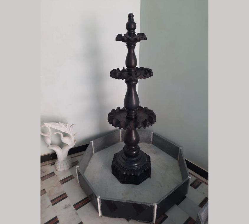 Vintage Black Stone Tiered Palace Fountain
