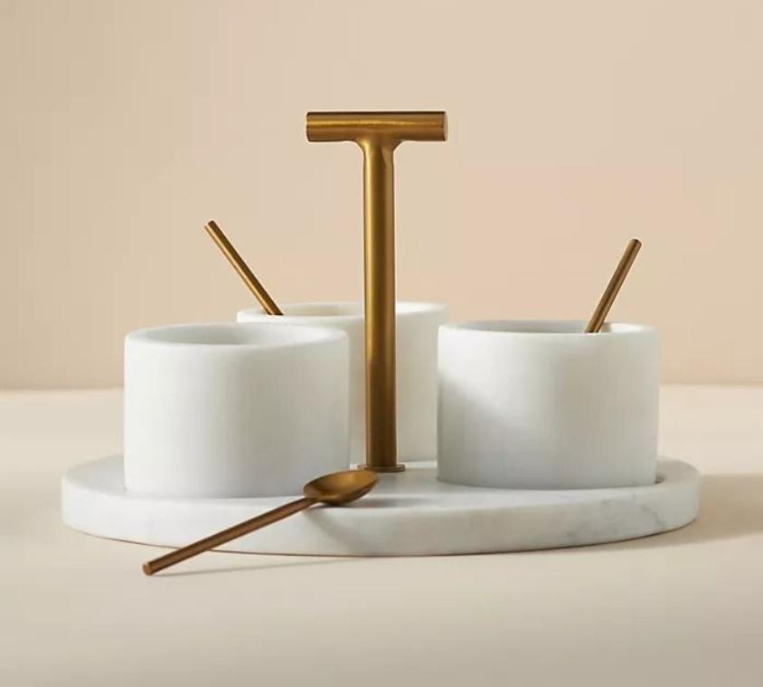 Marble Condiment Set