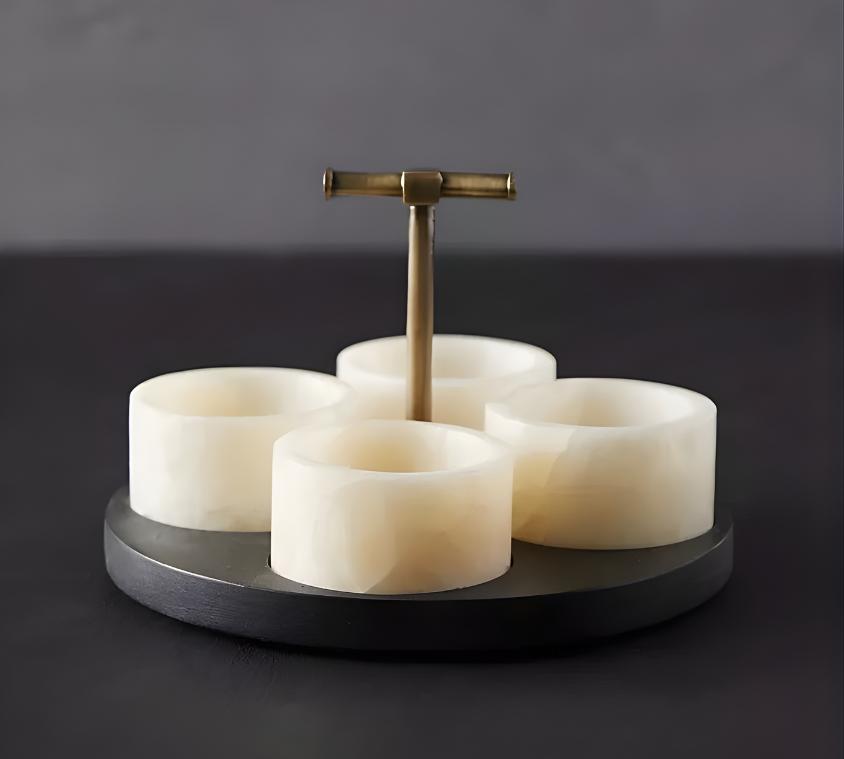 Marble Condiment Bowl Set