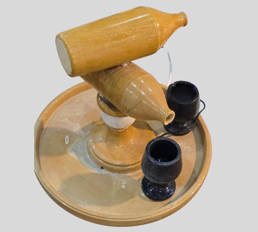 Polished Marble Bottle & Cup Set