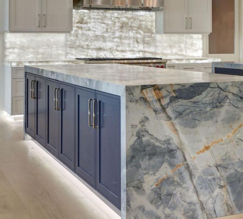 Rectangular Italian White Marble Dining Set