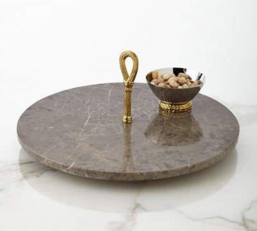 Marble Lazy Susan Serving Tray