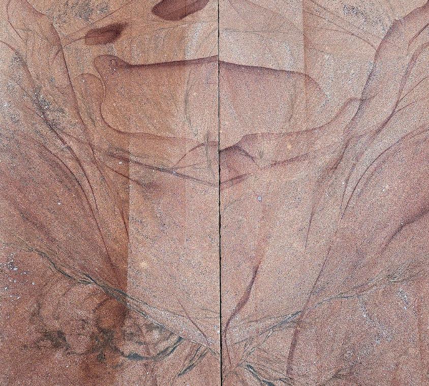 Exotic Red Sandstone Figured Slab