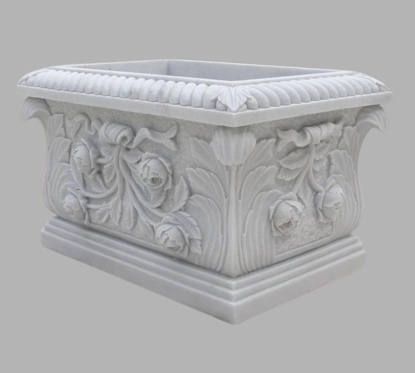 Decorative White Marble Spiritual Planter