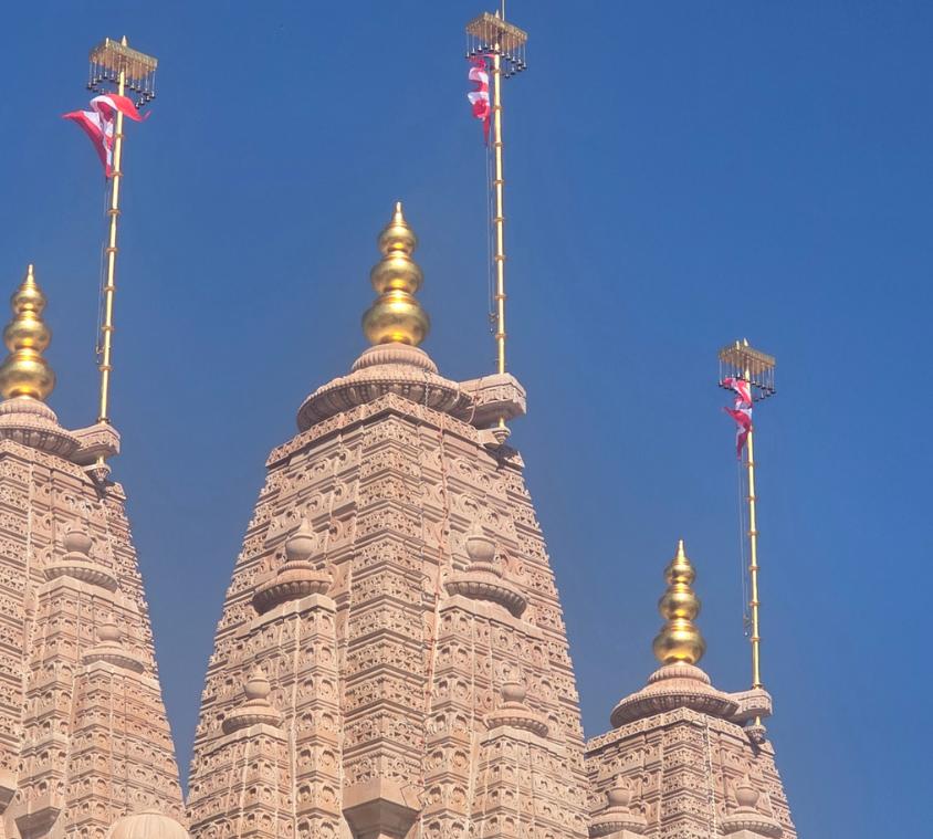 Golden Kalash On Sandstone Temple Dome