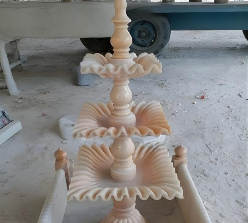3-tiered Classic Polished Marble Fountain