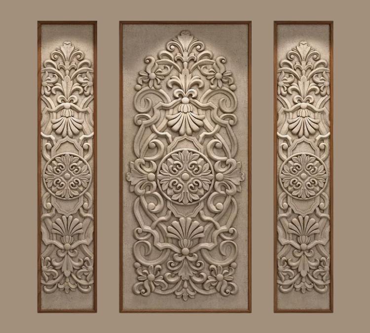 Royal Floral Scroll Panel